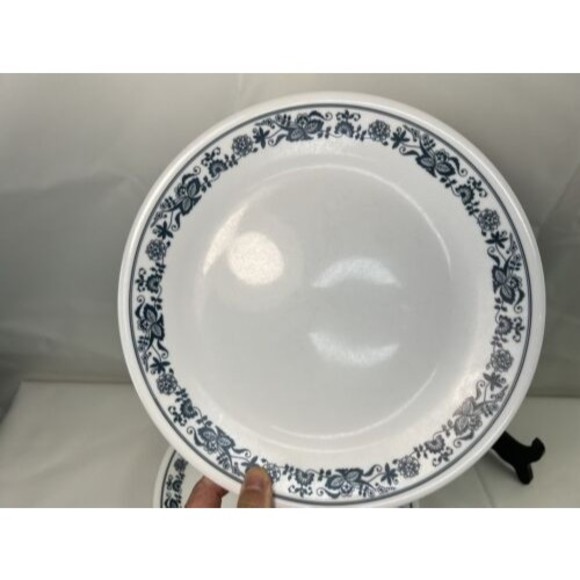 Corelle OLD TOWN BLUE Pattern Dinner Plate 10.25" Set of 4 Corning Ware Vintage - Picture 2 of 9